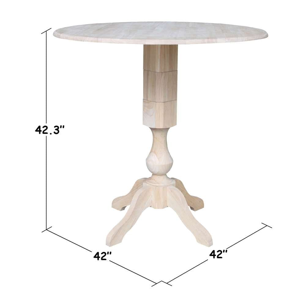 International Concepts - 42in Round Dual Drop Leaf Ped Table - 42.3inH - K-42DPT-11P-2 veiw 4
