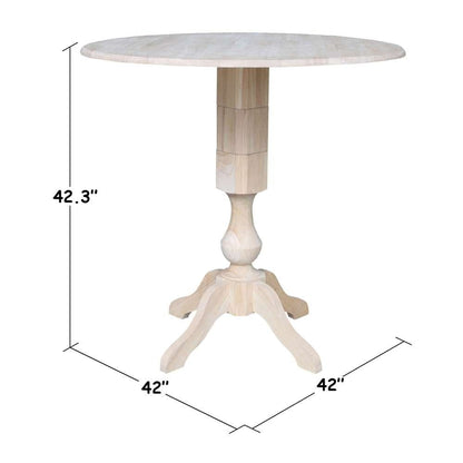 International Concepts - 42in Round Dual Drop Leaf Ped Table - 42.3inH - K-42DPT-11P-2 veiw 4