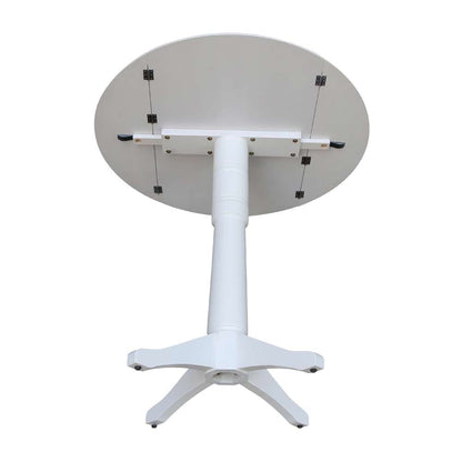 International Concepts - 42in Round Dual Drop Leaf Ped Table - 42.3inH in White Finish - K08-42DPT-27B-6B-2 veiw 6