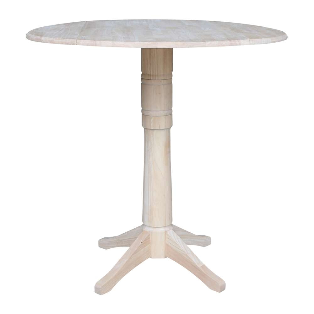 International Concepts - 42in Round Dual Drop Leaf Ped Table - 42.3inH - K-42DPT-27B-6B-2 veiw 1