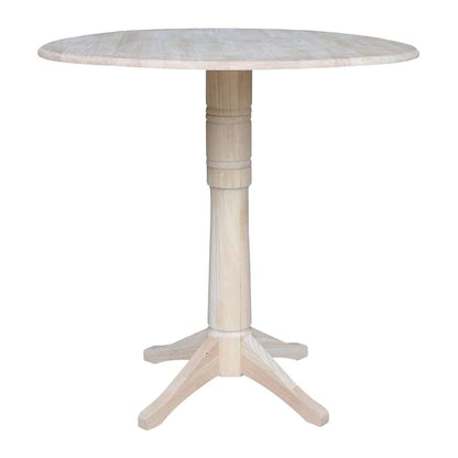 International Concepts - 42in Round Dual Drop Leaf Ped Table - 42.3inH - K-42DPT-27B-6B-2 veiw 1