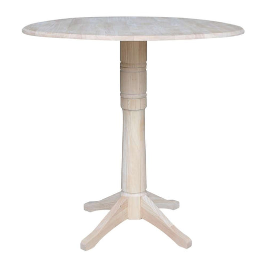 International Concepts - 42in Round Dual Drop Leaf Ped Table - 42.3inH - K-42DPT-27B-6B-2 veiw 1