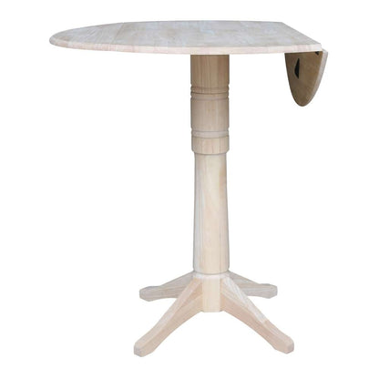 International Concepts - 42in Round Dual Drop Leaf Ped Table - 42.3inH - K-42DPT-27B-6B-2 veiw 3