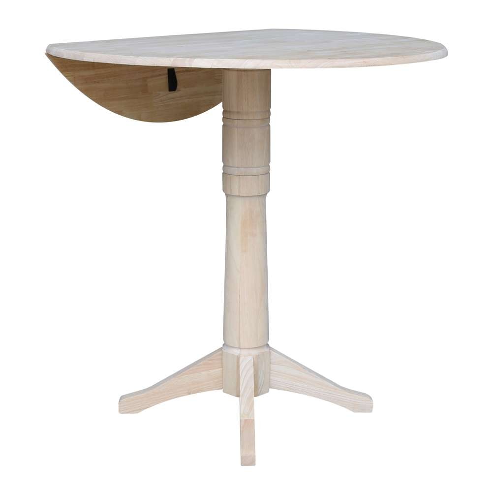 International Concepts - 42in Round Dual Drop Leaf Ped Table - 42.3inH - K-42DPT-27B-6B-2 veiw 4