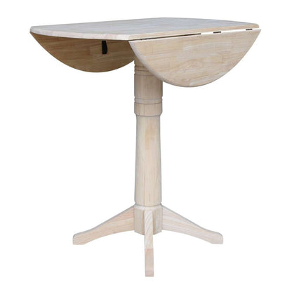 International Concepts - 42in Round Dual Drop Leaf Ped Table - 42.3inH - K-42DPT-27B-6B-2 veiw 5