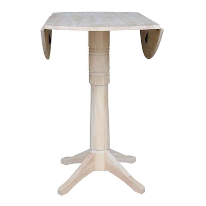 International Concepts - 42in Round Dual Drop Leaf Ped Table - 42.3inH - K-42DPT-27B-6B-2 veiw 6