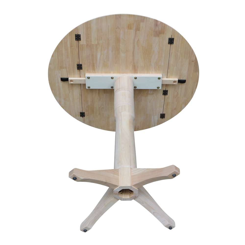 International Concepts - 42in Round Dual Drop Leaf Ped Table - 42.3inH - K-42DPT-27B-6B-2 veiw 7