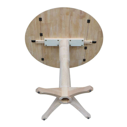 International Concepts - 42in Round Dual Drop Leaf Ped Table - 42.3inH - K-42DPT-27B-6B-2 veiw 7