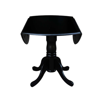 International Concepts - 42in Round Dual Drop Leaf Ped Table in Black Finish - T46-42DP veiw 8