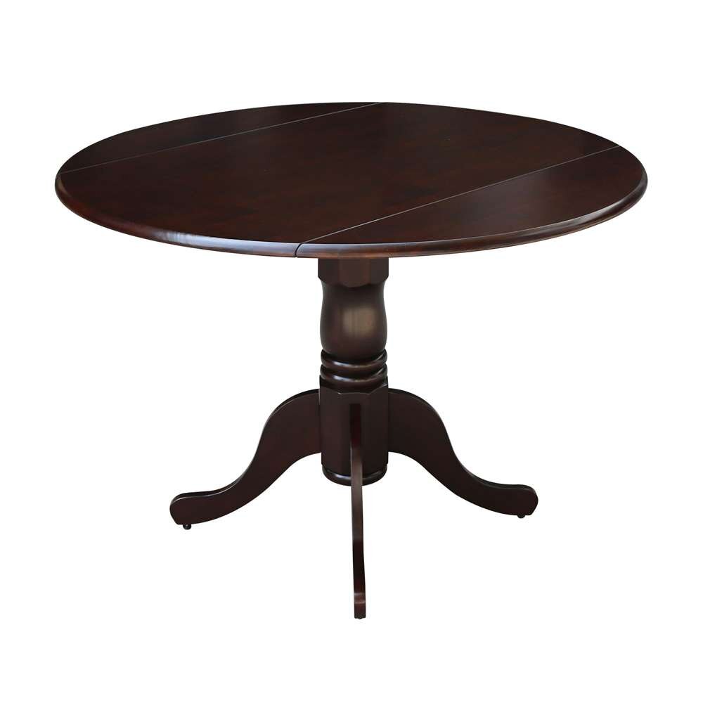International Concepts - 42in Round Dual Drop Leaf Ped Table in Rich Mocha Finish - T15-42DP veiw 6