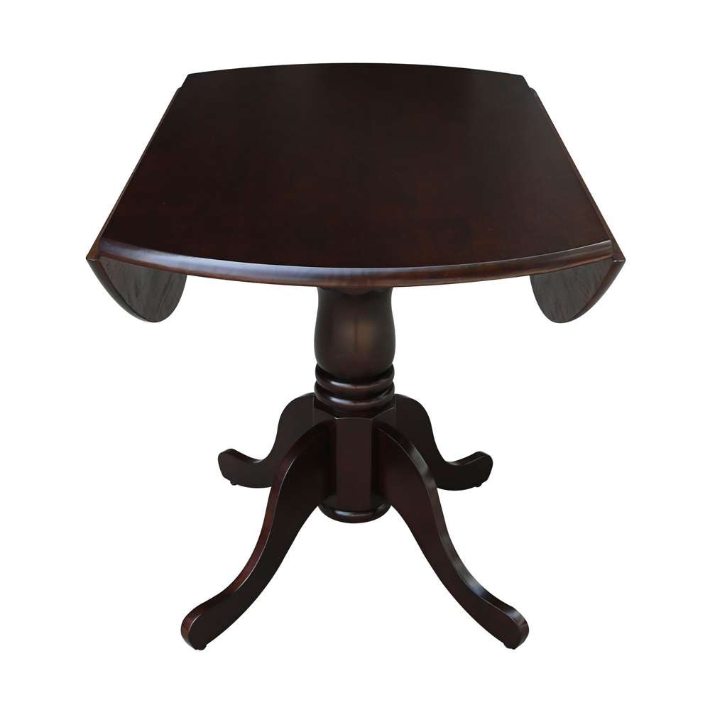 International Concepts - 42in Round Dual Drop Leaf Ped Table in Rich Mocha Finish - T15-42DP veiw 7