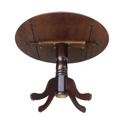 International Concepts - 42in Round Dual Drop Leaf Ped Table in Rich Mocha Finish - T15-42DP veiw 8