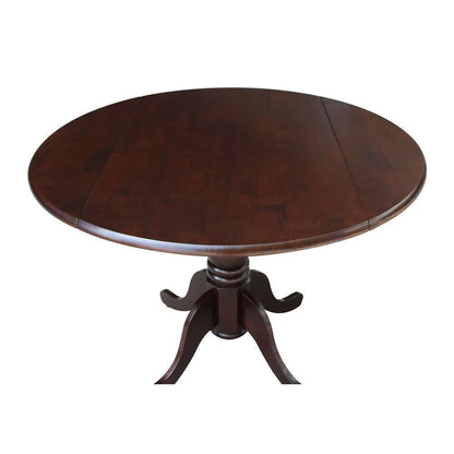 International Concepts - 42in Round Dual Drop Leaf Ped Table in Rich Mocha Finish - T15-42DP veiw 9