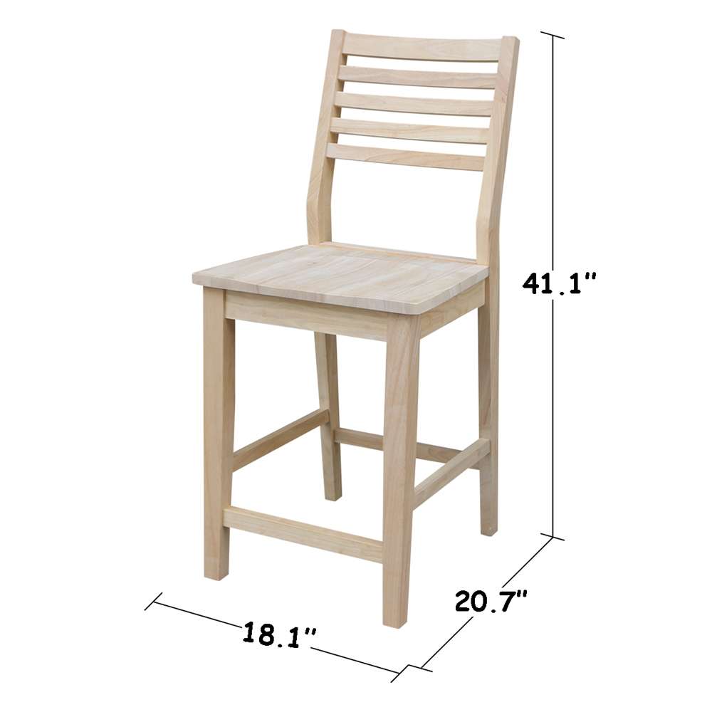 International Concepts - Aspen Counter Height Slat Stool - 24inSH - S-42 veiw 3