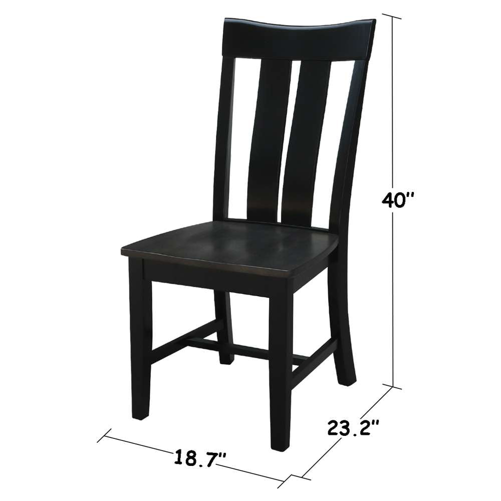 International Concepts - Ava Chair in Coal-Black/Washed Black Finish (Set of 2) - C75-13P veiw 3