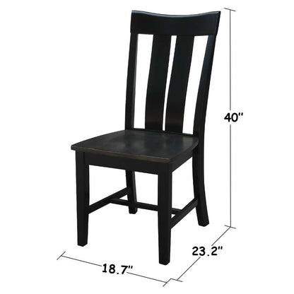 International Concepts - Ava Chair in Coal-Black/Washed Black Finish (Set of 2) - C75-13P veiw 3