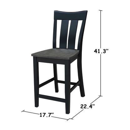 International Concepts - Ava Counter Height Stool - 24inSH in Coal Finish - S75-132 veiw 3
