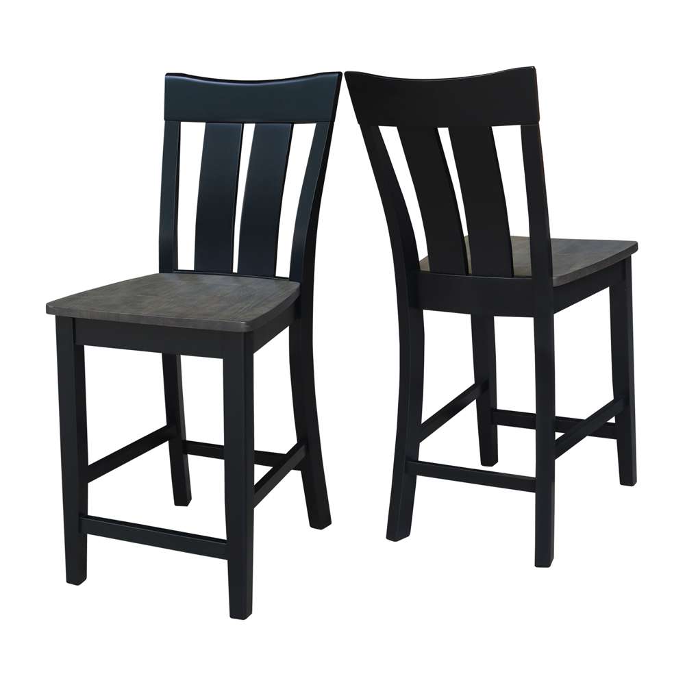 International Concepts - Ava Counter Height Stool - 24inSH in Coal Finish - S75-132 veiw 5