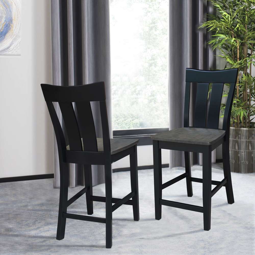 International Concepts - Ava Counter Height Stool - 24inSH in Coal Finish - S75-132 veiw 7