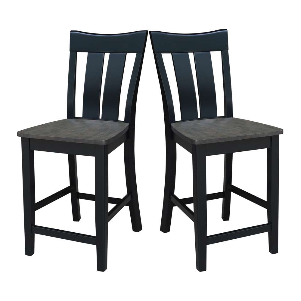 International Concepts - Ava Counter Height Stool - 24inSH in Coal Finish - S75-132 veiw 9