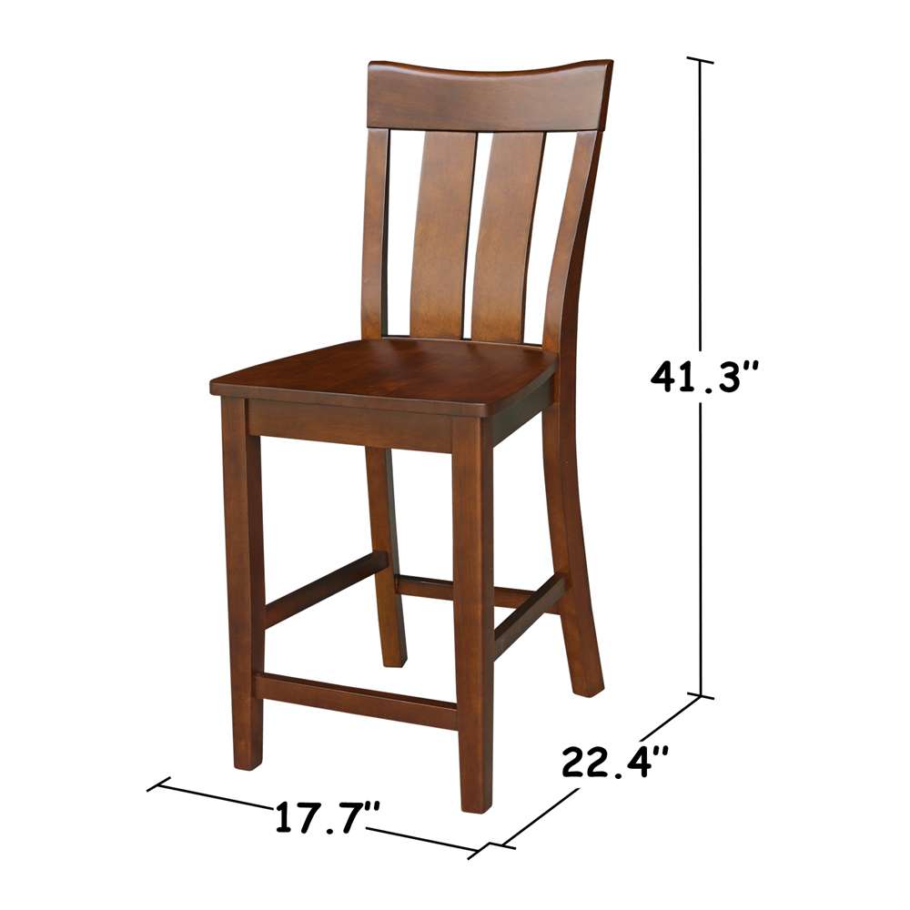 International Concepts - Ava Counter Height Stool - 24inSH in Espresso Finish - S581-132 veiw 3