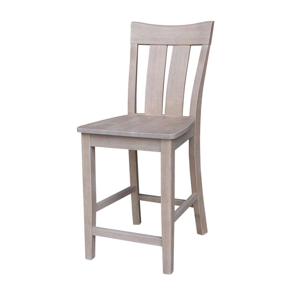 International Concepts - Ava Counter Height Stool - 24inSH in Washed Gray Taupe Finish - S09-132 veiw 1