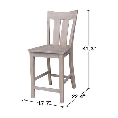 International Concepts - Ava Counter Height Stool - 24inSH in Washed Gray Taupe Finish - S09-132 veiw 3