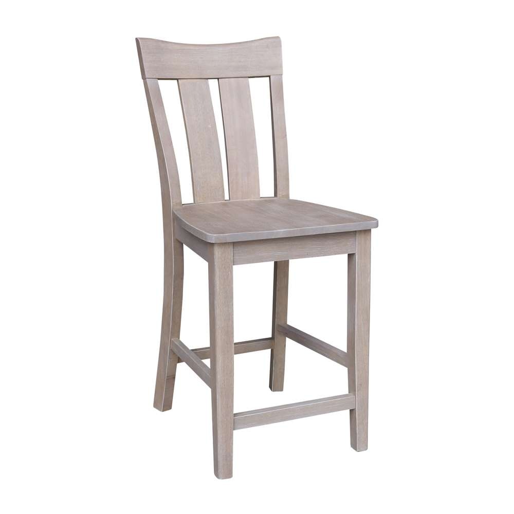 International Concepts - Ava Counter Height Stool - 24inSH in Washed Gray Taupe Finish - S09-132 veiw 4