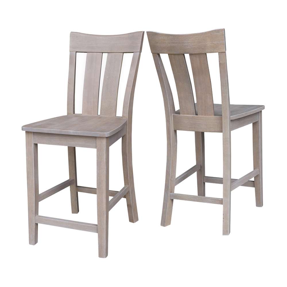 International Concepts - Ava Counter Height Stool - 24inSH in Washed Gray Taupe Finish - S09-132 veiw 5