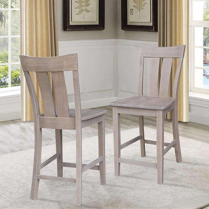 International Concepts - Ava Counter Height Stool - 24inSH in Washed Gray Taupe Finish - S09-132 veiw 7