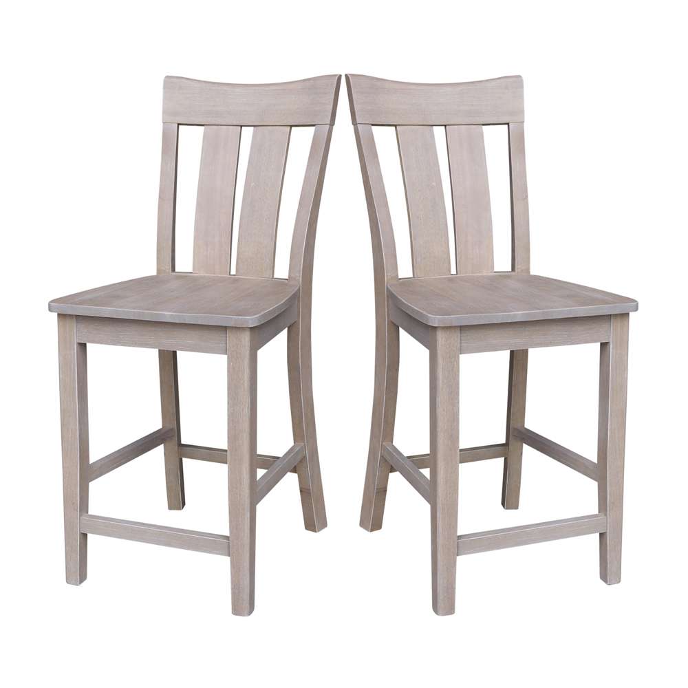 International Concepts - Ava Counter Height Stool - 24inSH in Washed Gray Taupe Finish - S09-132 veiw 9