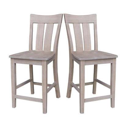 International Concepts - Ava Counter Height Stool - 24inSH in Washed Gray Taupe Finish - S09-132 veiw 9