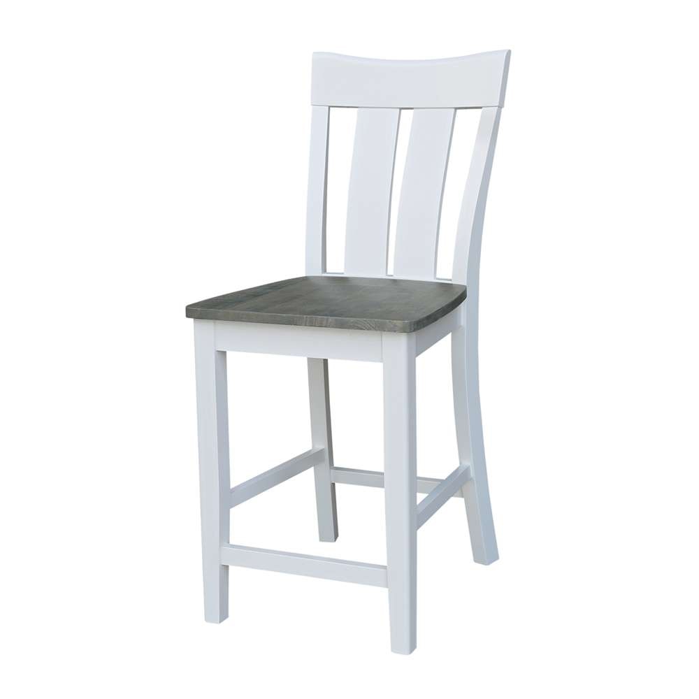 International Concepts - Ava Counter Height Stool - 24inSH in White/Heather Gray Finish - S05-132 veiw 1