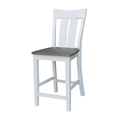 International Concepts - Ava Counter Height Stool - 24inSH in White/Heather Gray Finish - S05-132 veiw 1