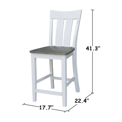 International Concepts - Ava Counter Height Stool - 24inSH in White/Heather Gray Finish - S05-132 veiw 3