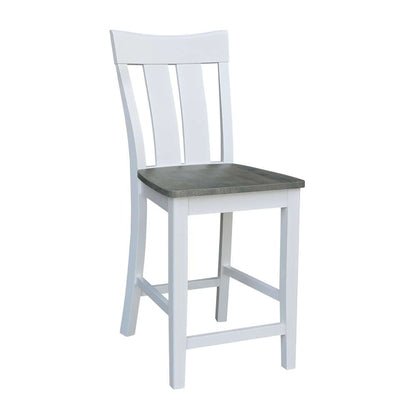 International Concepts - Ava Counter Height Stool - 24inSH in White/Heather Gray Finish - S05-132 veiw 4