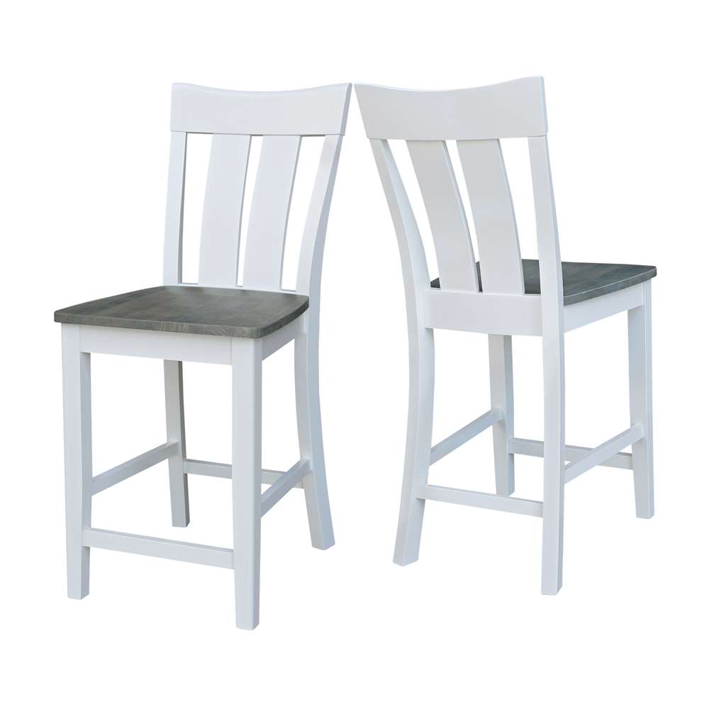 International Concepts - Ava Counter Height Stool - 24inSH in White/Heather Gray Finish - S05-132 veiw 5