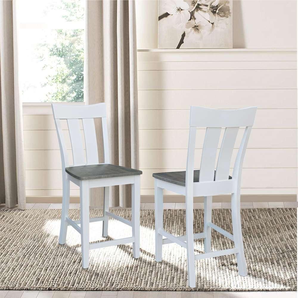 International Concepts - Ava Counter Height Stool - 24inSH in White/Heather Gray Finish - S05-132 veiw 7