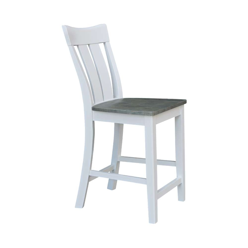 International Concepts - Ava Counter Height Stool - 24inSH in White/Heather Gray Finish - S05-132 veiw 8