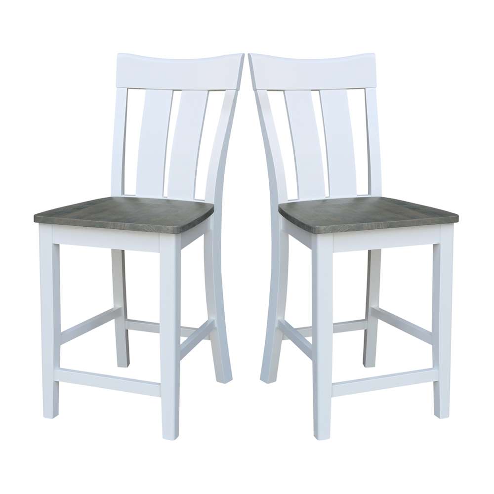 International Concepts - Ava Counter Height Stool - 24inSH in White/Heather Gray Finish - S05-132 veiw 9