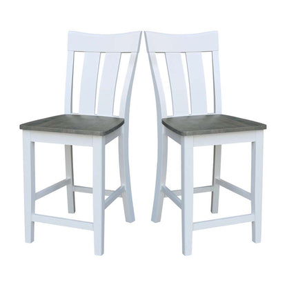 International Concepts - Ava Counter Height Stool - 24inSH in White/Heather Gray Finish - S05-132 veiw 9