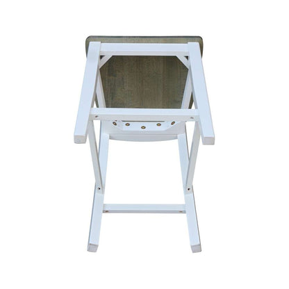International Concepts - Ava Counter Height Stool - 24inSH in White/Heather Gray Finish - S05-132 veiw 10