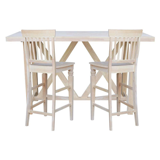 International Concepts - Bar Height Table with 2 Bar Height Stools - 30inSH - K-7228-42-S113-2 veiw 2