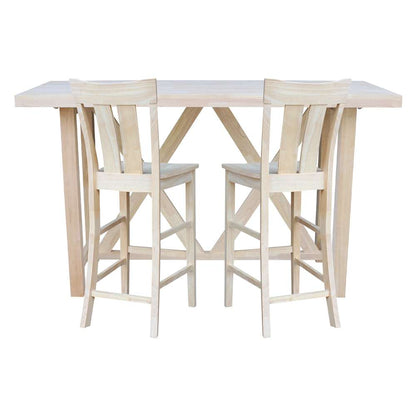 International Concepts - Bar Height Table with 2 Bar Height Stools - 30inSH - K-7228-42-S133-2 veiw 2