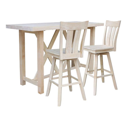 International Concepts - Bar Height Table with 2 Bar Height Stools - 30inSH - K-7228-42-S133SW-2 veiw 1