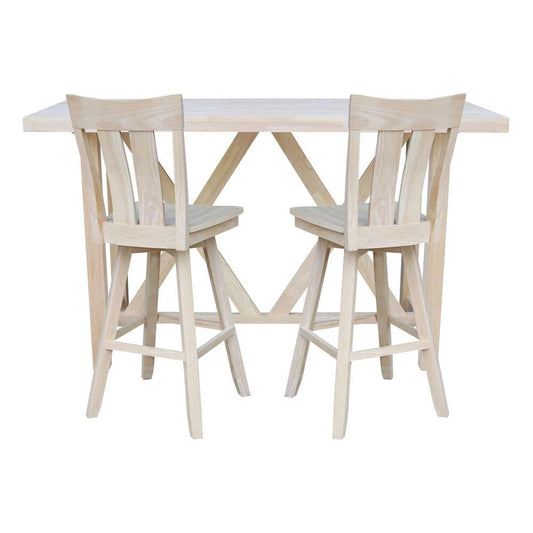 International Concepts - Bar Height Table with 2 Bar Height Stools - 30inSH - K-7228-42-S133SW-2 veiw 2