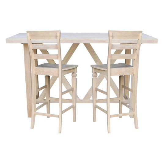 International Concepts - Bar Height Table with 2 Bar Height Stools - 30inSH - K-7228-42-S193-2 veiw 2