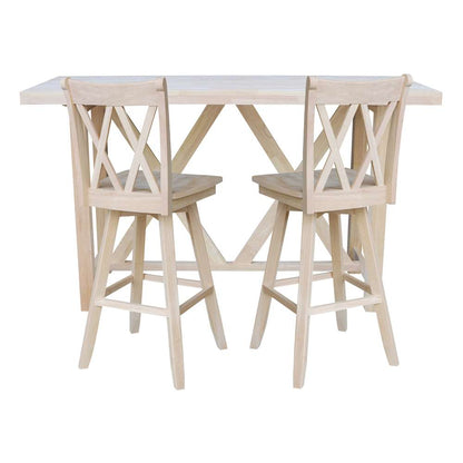 International Concepts - Bar Height Table with 2 Bar Height Stools - 30inSH - K-7228-42-S203SW-2 veiw 2