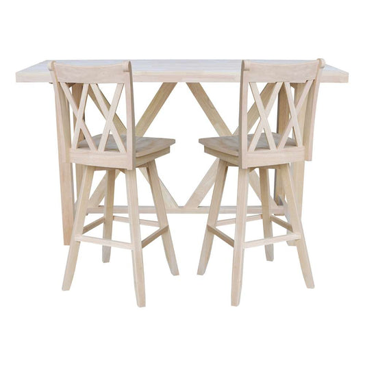 International Concepts - Bar Height Table with 2 Bar Height Stools - 30inSH - K-7228-42-S203SW-2 veiw 2