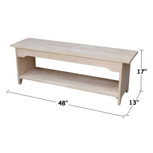 International Concepts - Brookstone Bench - 48in Long  - BE-48 veiw 2